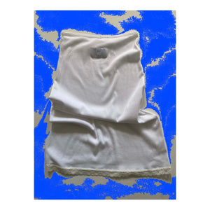 (DROP)SKIRT _ 0002 / SHOW & TELL(me off) / WHITE RIB-KNIT JERSEY