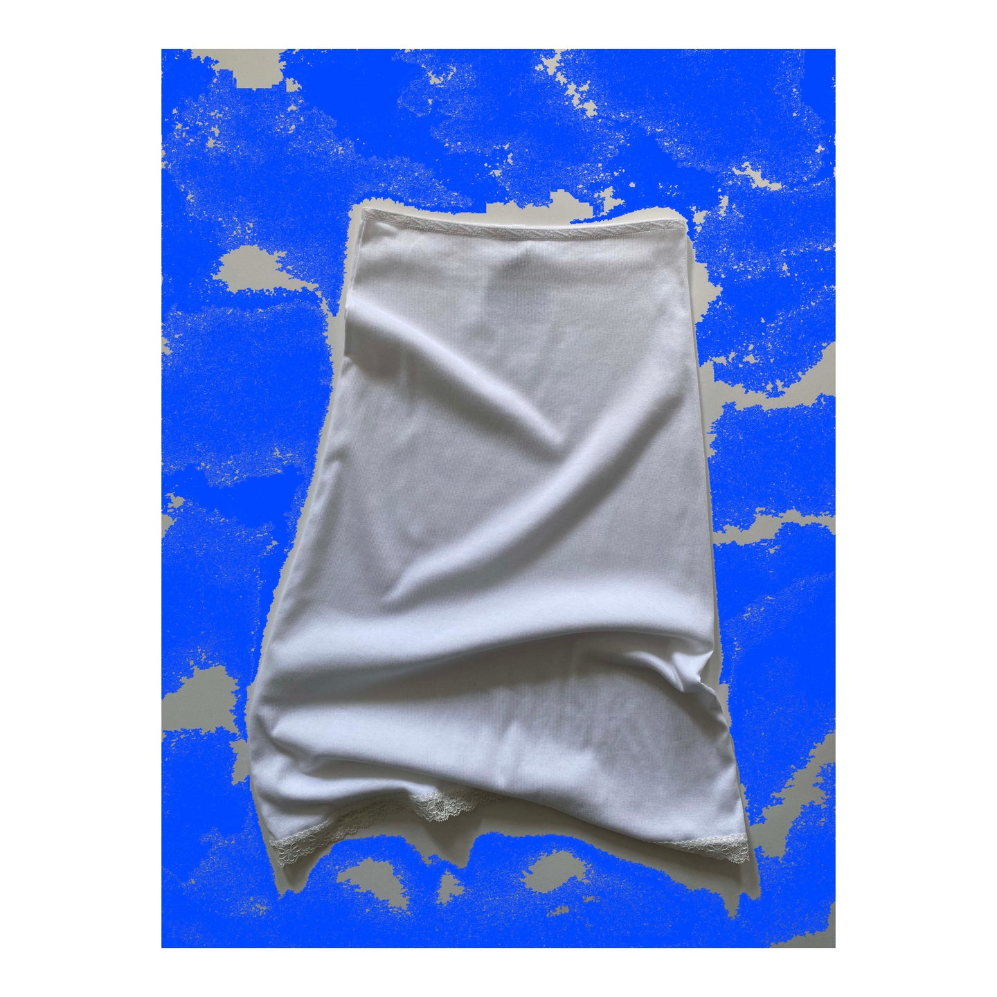 (DROP)SKIRT _ 0002 / SHOW & TELL(me off) / WHITE RIB-KNIT JERSEY